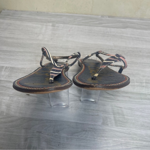 Sam Edelman Gigi Thong Sling Back Blue Denim Strappy Flat Sandal Women’s Size 10 - Picture 6 of 11